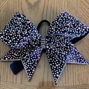 Black Rhinestoned Cheer Bow